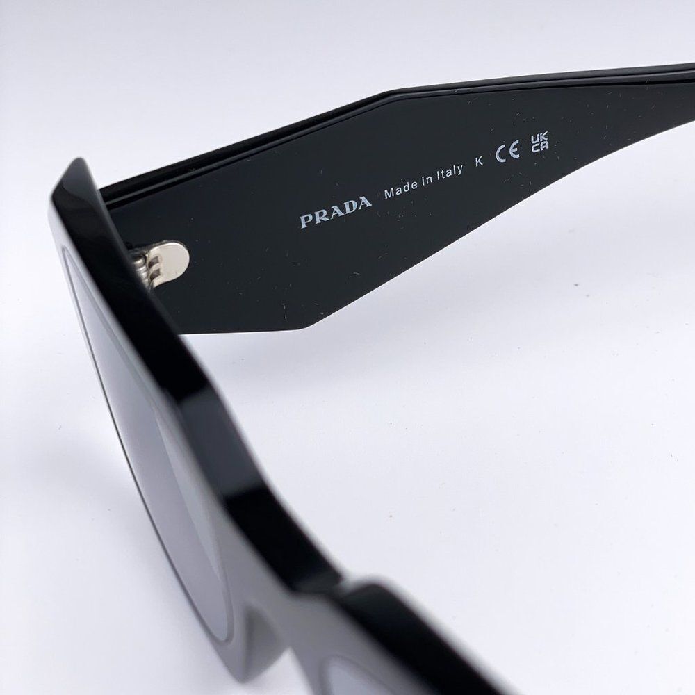 NEW Prada PR17WS 1AB2B0 Black Light Gray Mirrored Silver Square Unisex - Picture 8 of 13